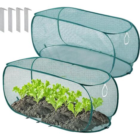 Couvre-de jardin 2 Pièces Nylon pop-up filet à maille fine Filet en maille et cloches de jardin Pour intérieur extérieur serre patio cour carré potager fleurs fruits légumes (1/5)