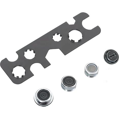 Kit de extracción de aireador de grifo pequeño con 4 herramientas de repuesto para extracción de flujo de agua de cocina. Herramientas de desmontaje de acero.