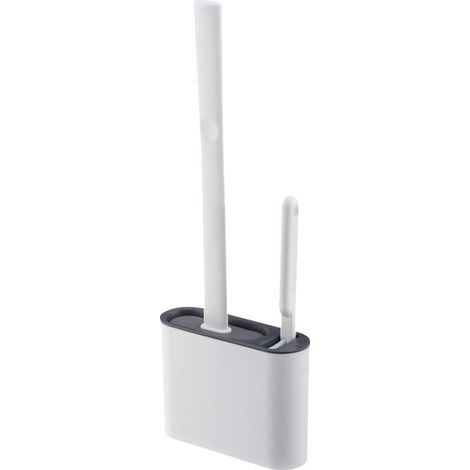 Cepillo de baño de pared, cepillos y soportes para inodoro, cepillo para inodoro, cepillo de baño plano de silicona (1/5)