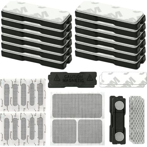 Lot de 16 aimants pour moustiquaire de fenêtre - Avec 3 rubans adhésifs de réparation - Aimants puissants pour moustiquaire de bricolage - Sans perçage - Pour cuisine, salon, balcon (1/5)