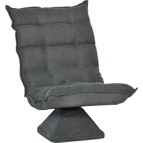 Poltrona da pavimento girevole con schienale regolabile 360°, 62 x 70 x 95 cm, grigio, HOMVRA (1/5)