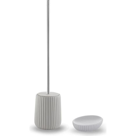Bidet Und Wc-Set Aus Seifenschale Und Wc-Bürstengarnitur In Grau  Dory