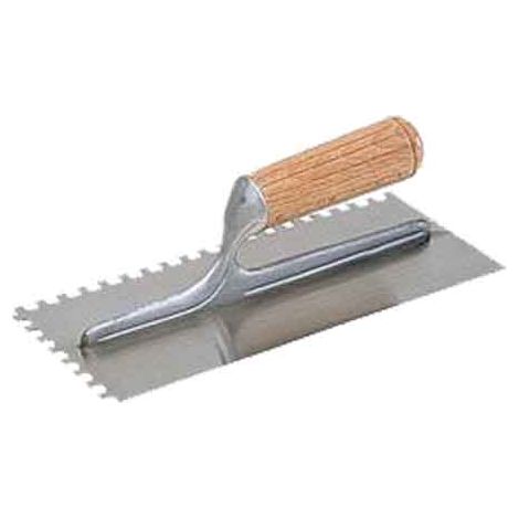 FRATTONE DENTATO C/MANICO LEGNO 28x12 cm - dentatura 7x7 mm - MADE IN ITALY