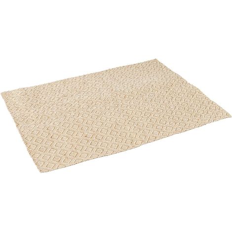 GASPER Tischset SQUADRA Cremeweiß 33 x 44 cm - Jute & Baumwolle