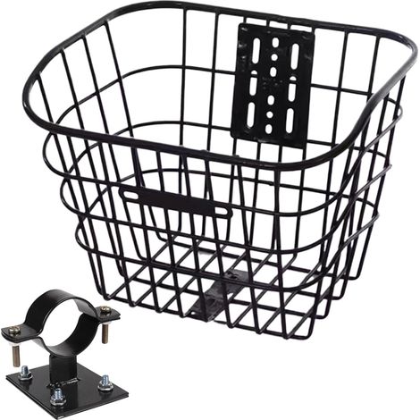 Bike Basket, Handlebar Carrier, 13.39x10.63x10.24 inches, Removable Design, Lightweight Iron Material, Front Tray, Cycling Baskets for Pet, Fruit, Grocery, Commuting, Shopping (1/5)