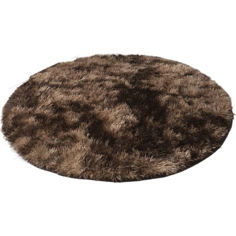 Tapis de sol rond dégradé tie-dye absorbant et antidérapant pour salle de bain ou chambre, lavable à la main. (1/5)