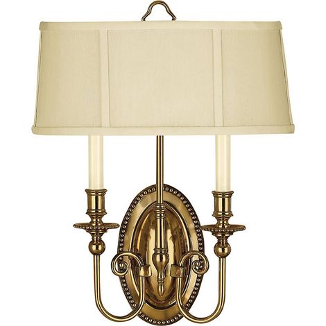 Wandlampe Leuchte Flurlampe antik Wohnzimmerleuchte messing brüniert 2 flammig (1/5)