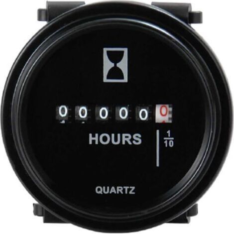 DC 6V à 80V Jauge de Compteur Horaire à quartz Ronde Minuterie Mécanique pour tracteur de pelouse Générateur de broyeur de souche Chariot élévateur ATV Motoneige Dirt Bike (1/5)