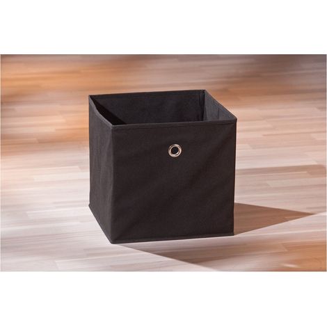 Cesto portaoggetti in tessuto nero, 32x32x31 cm – Cestino Cubo (1/5)