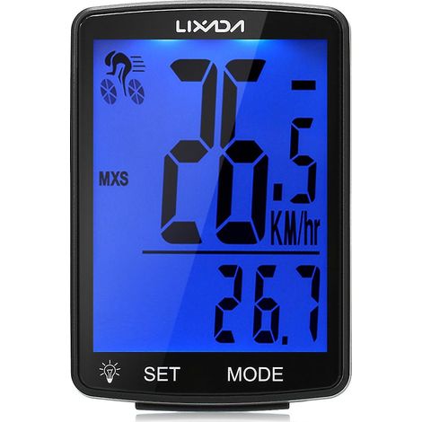 [RM]LIXADA Compteur de vélo sans fil multifonction avec écran LCD et compteur de vitesse pour VTT (1/5)