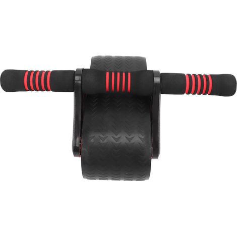 Roue d'abdominaux avec retour automatique, poignée ergonomique et protection genoux pour fitness maison - Rouge (1/5)