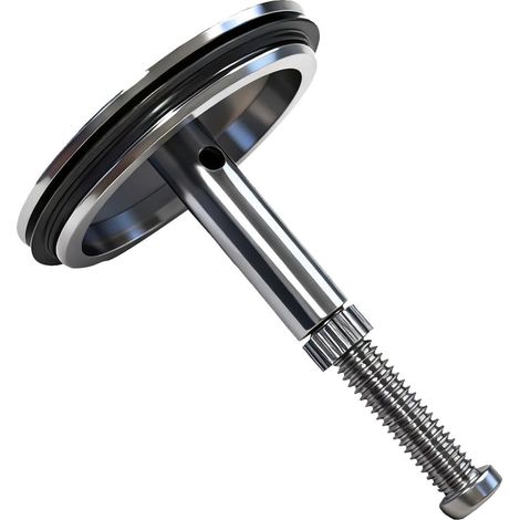 Bouchon de Baignoire 43mm Universel en Laiton, Bouchon de Vidange Réglable avec Double Joint d'Étanchéité, Montage sans Outil pour Éviers et Baignoires Standard