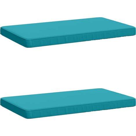 2pcs Coussins de banc, Coussins d'extérieur 100 % polyester Turquoise (1/5)