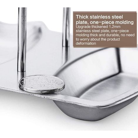 Soporte de acero inoxidable para cucharas y tapas para cuchillos, cucharas, tenedores y espátulas - Soporte para cubiertos, tapa y utensilios de cocina varios - Organice su cocina