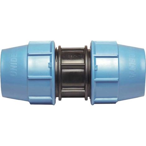 MANICOTTO DOPPIO A COMPRESSIONE PER ACCOPPIAMENTO TUBO POLIETILENE UNIDELTA Ø50x50 - PN16