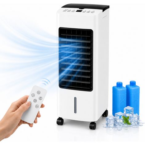 Rafraîchisseur d'air 3 en 1 – Humidificateur et purificateur – Technologie cristaux de glace – Réservoir 4L – Silencieux 60 dB – Télécommande