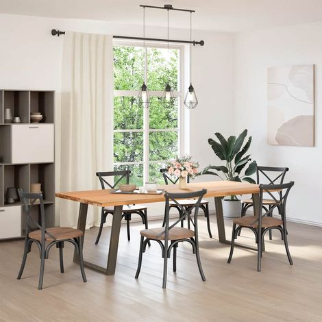 vidaXL Dining Table Legs U-Shaped 2 pcs Natural Steel 70x(72-73) cm (1/5)