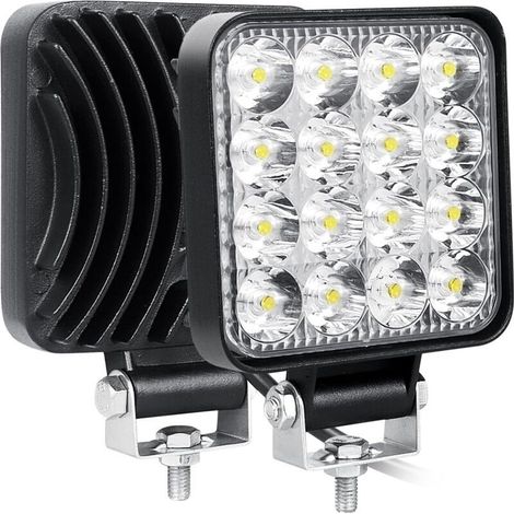 2PCS Phare de Travail LED 3.3'' 48W Projecteur LED 12V 24V Etanche IP67 Spot Feux Antibrouillard pour 4x4 Voiture Camion Tracteur SUV Bateau Quad Vehicule (1/5)