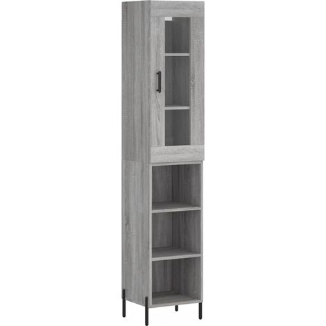 Credenza cassettiera mobile contenitore organizer cucina soggiorno soggiorno alto Sonoma 34,5 x 34 x 180 cm pannelli compositi grigio 020035261