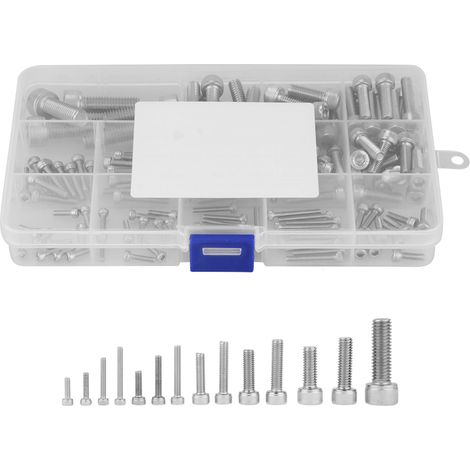 Lot de 135 vis à tête hexagonale creuse en acier inoxydable 304 (M2,5, M3, M4, M5, M6, M8) (1/5)