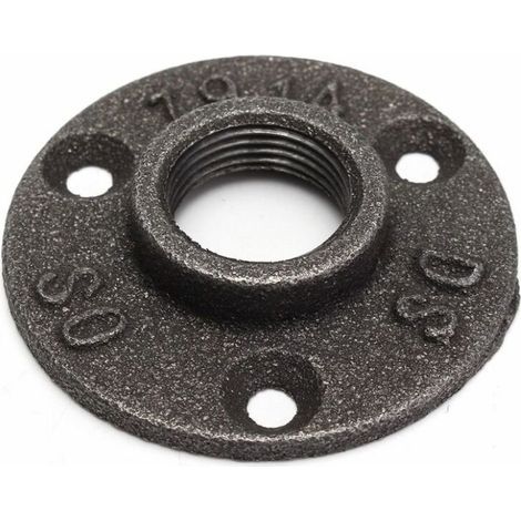 Conector de 3/4" y 3 orificios para alfombrillas roscadas maleables hechas de tubos de hierro para montaje en pared. (1/5)