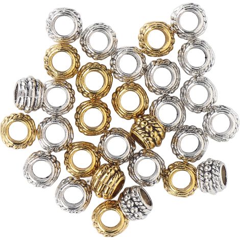 Perles à tresses pour barbe 30 pièces, accessoires de décoration capillaire pour cheveux, perles à dreadlocks, bijoux DIY, kit de bricolage (1/5)