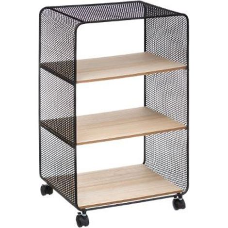 Étagère 3 Niveaux sur Roulettes "Brio" 73cm Noir (1/2)