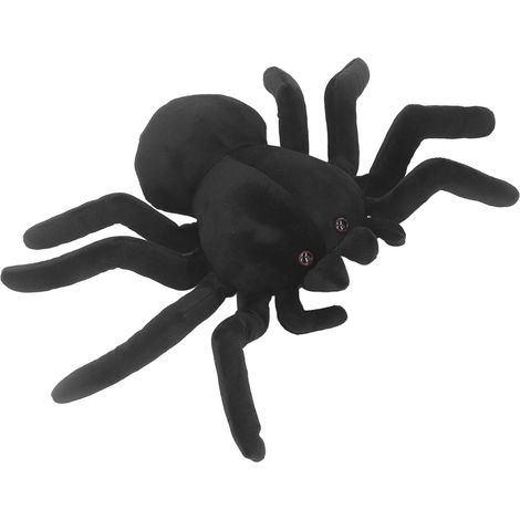 Peluche Araignée Réaliste, Coussin Décoratif Doux, Peluche Animale en Peluche pour Halloween, Noir, 25 x 40 cm / 9,8 x 15,7 pouces (1/5)