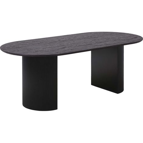 Table de salle à manger rectangulaire 100x210cm – Marron foncé – 6 places – Bois massif pour durabilité – Style contemporain – Meubler Design (1/5)