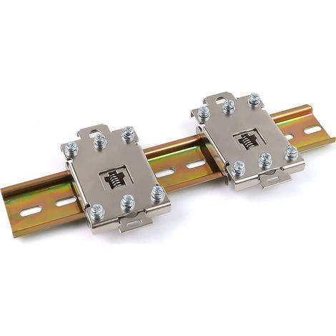 2 Pièces Supports de Montage sur Rail, Support de Montage Rainure Rail DIN, avec 20 cm Rail de Montage et 12 Vis, pour Dans Installation de Circuits (1/5)