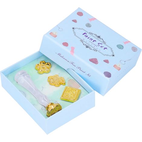 Kit de 4 cachets de cire rétro, motif clair, pose facile, usage polyvalent, sceau blanc Reine, tampon classique (1/5)
