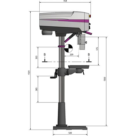 Säulenbohrmaschine DP 26-F MK3 S235JR:25mm OPTI-DRILL (1/5)