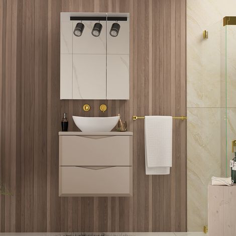 Badezimmermöbel Set 2-teilig in kaschmir DORIDA-140 (1/5)
