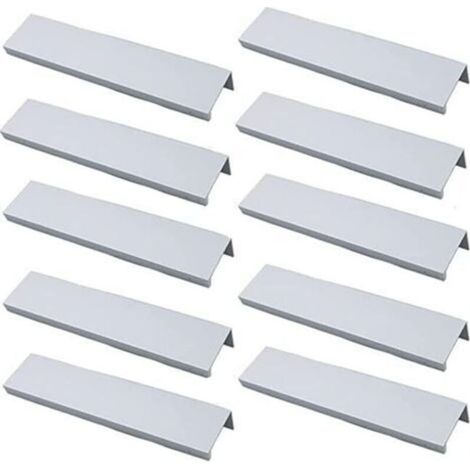 (Blanc)Lot de 10 Poignée Dorée Poignée de Meuble Dorée - Poignée Invisible Poignee de Meuble Cuisine Dorée Poignée Meuble Dorée en Alliage d'Aluminium Entraxe 160mm (1/4)