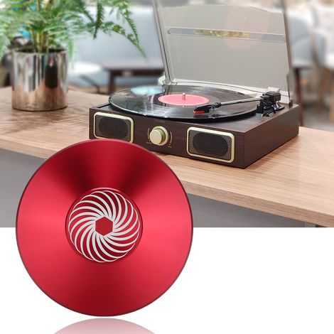 Pince lestée en aluminium pour disque vinyle - Stabilisateur de platine tourne-disques rouge (1/4)