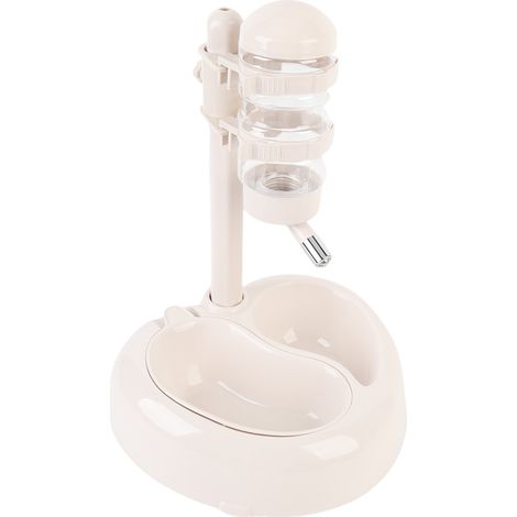 Distributeur d'eau sur pied pour animaux de compagnie, gamelle en forme de cœur à hauteur réglable, beige (1/5)