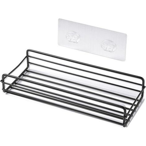 Étagère Murale Salle De Bain - Sans Perçage - En Fer Antirouille - Pour Rangement Douche Toilette - 1 Pièce (1/5)