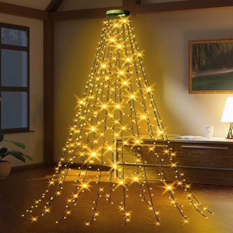 Guirlande Lumineuse Sapin NoëL, 2M 16 Branche 400 LED Guirlande Lumineuse Arbre Noel, Lumineuse de Noël Imperméable pour Décoration Sapin de Noël-Blanc Chaud (1/5)