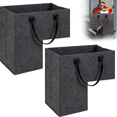 2er-Pack Treppenkörbe, Treppenkorb mit Griff, faltbarer Treppenkorb aus Filzstoff, L-förmige Treppenkörbe zur Aufbewahrung von Haushaltsgegenständen, Wäsche und Spielzeug (1/5)
