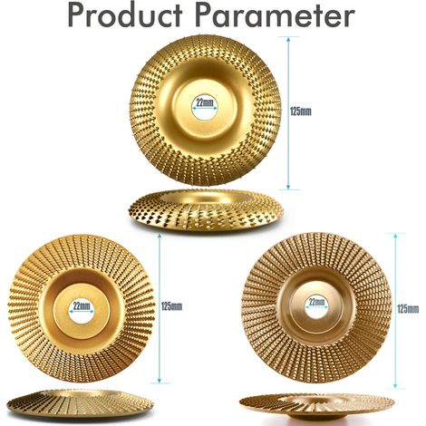 Kit de 3 Disques à Poils pour Meuleuse d‘Angle – Pour Décapage & Ponçage (125mm, alésage 22mm, Doré, lot de 3) (1/5)