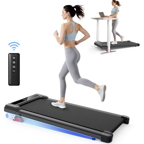 3-in-1-Laufband mit Steigung bis zu 8 %, leisem Betrieb, 3 PS bürstenlosem Motor, Geschwindigkeit von 1 bis 10 km/h, mit Fernbedienung – Schwarz