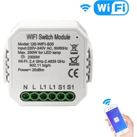 Module de commutateur de compteur de puissance Tuya Wifi, commutateur de relais sans fil dissimulé, moniteur de consommation (1/5)