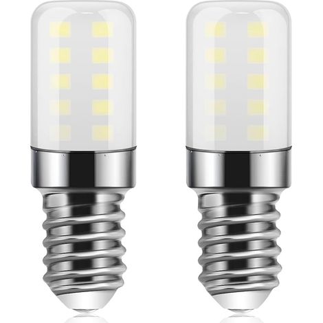 Ampoule LED E14 pour réfrigérateur, 3W, Blanc Froid 6500K, 300LM, Petites Lampes à vis Edison E14 pour Réfrigérateur, Hotte Aspirante, Veilleuse, Machine à Coudre, Non Dimmable, 2 pièces (1/5)