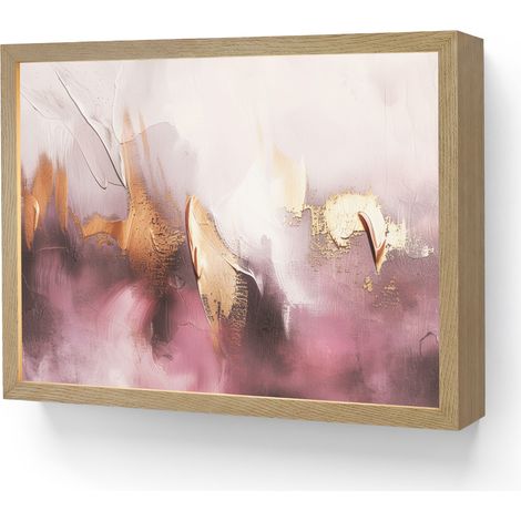 APPLIQUE DA PARETE Viola - Astratto - Vernice - Oro 40x30 cm