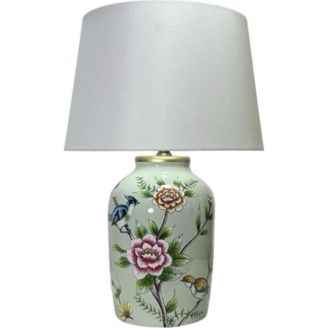 44cm Table Lamp and Shade - Ceramic - L23 x W23 x H44 cm