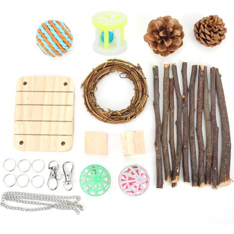 Ensemble de jouets pour Hamster, 11 paquets, soins des dents en bois naturel, molaire pour Hamsters, cochons d'inde, lapins et autres petits animaux (1/5)