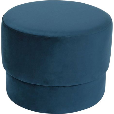 Pouf élégant confort en polyester bleu relaxant - Bleu nuit doux et apaisant (1/4)