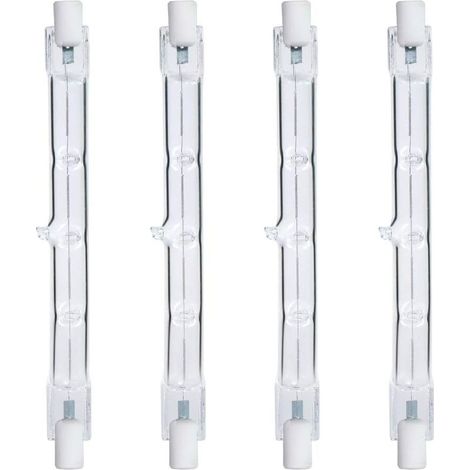300W Equivalent Ampoules halogènes R7s Projecteur Halogène Linéaire 2700K Ampoule de Sécurité 118mm Longueur, Dimmable - 4Pack (1/4)