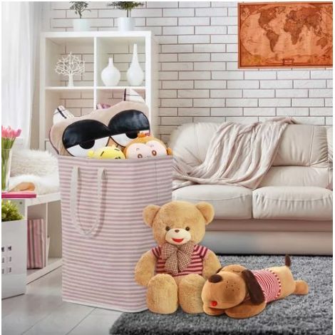 Sac pour linge en tissu 75L avec 2 longues poignées et revêtement PEVA waterproof (1/5)