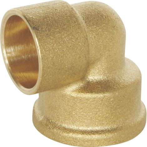 Coude laiton à souder - Femelle 15/21 - Pour tube cuivre Ø16 - Sachet 2 pièces